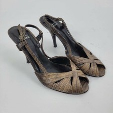 Stuart Weitzman womens snakeskin strappy animal leather pumps heels sz 7 1/2M