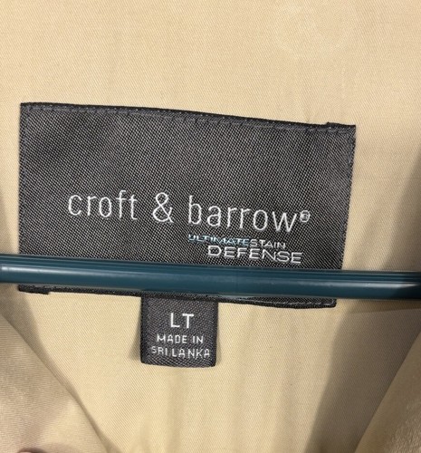 New Men's Croft & Barrow Microfiber Lined Fleece Golf Bomber Jacket Khaki Lg T - Picture 3 of 7