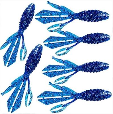 2packs of (6) Fishing Lure Soft Bait Plastic 5'' Worm Shrimp Lures FAST SHIP! D75