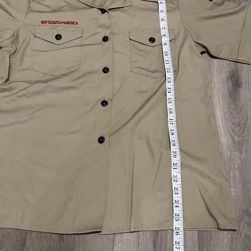 Boy Scout UNIFORM SHIRT Women’s Ladies Blouse Large Tan Short Sleeve USA - Picture 6 of 13