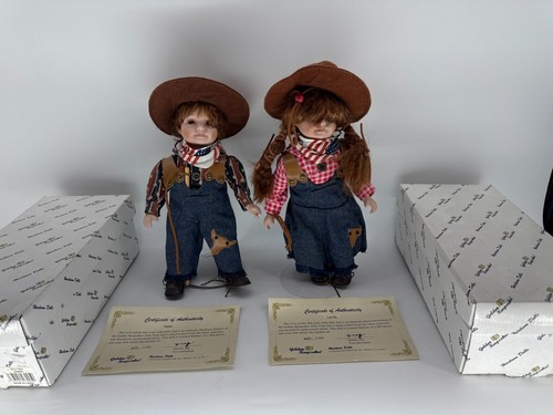 Golden Keepsakes James Lucille Cowboy Cowgirl Dolls COA Boxes Ltd Ed Set Apparel