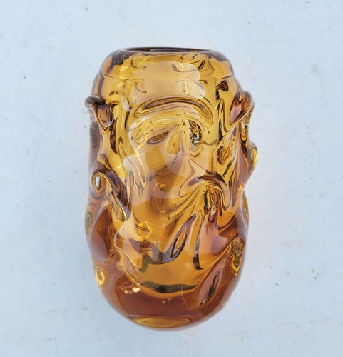 Börne Augustsson 'Borne' Amber Glass Vase for Åseda, Sweden 1948 16.5cm tall - Bild 4 von 9