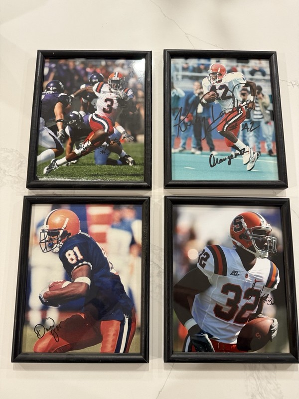 Set of 4 Syracuse Orangemen Autographed Signed Photos Football 8x10