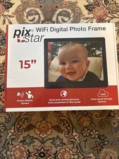 PixStar 15 inch Large Digital Frame WiFi  Free Unlimited Cloud  Share Video
