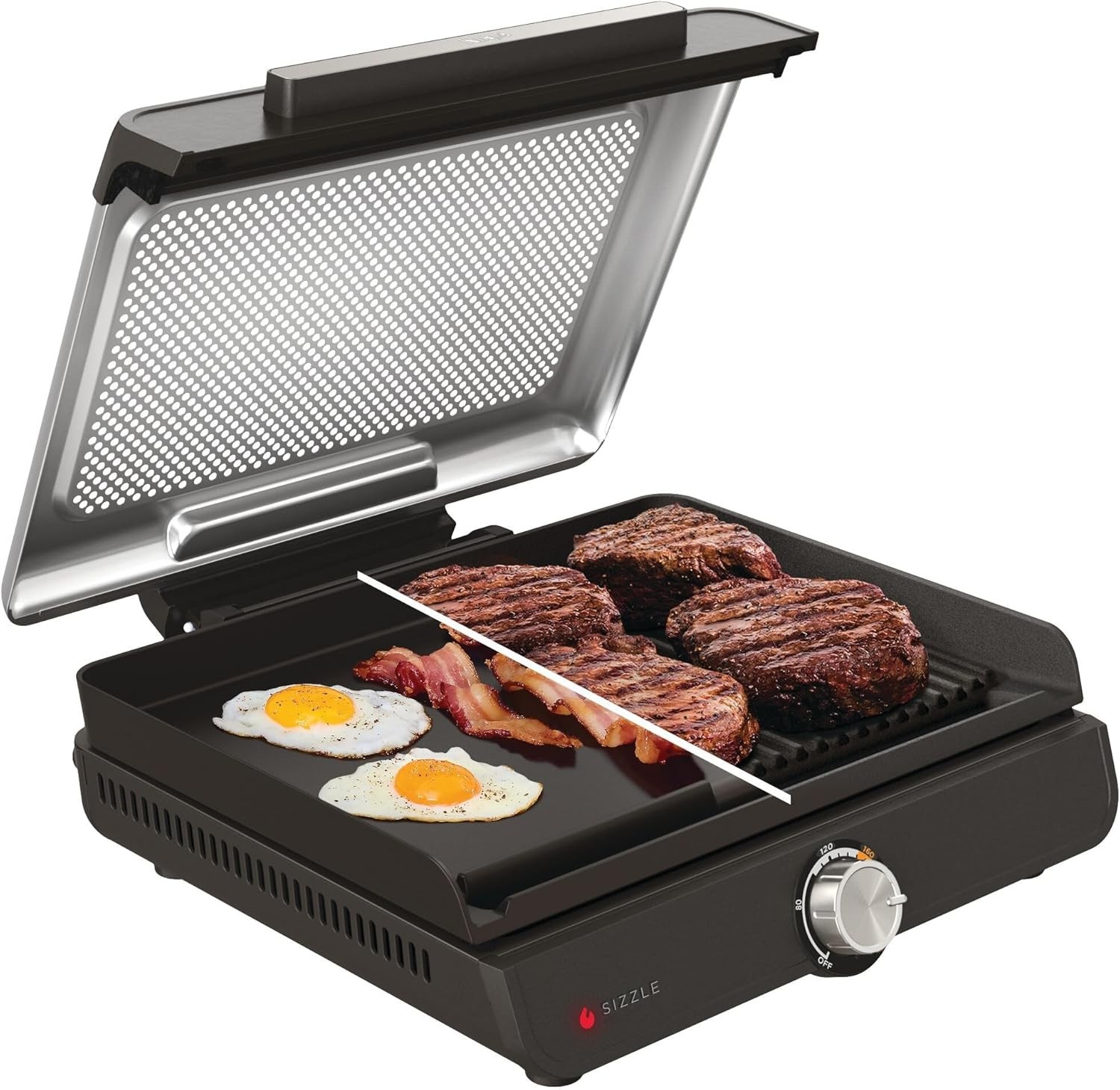 Ninja Sizzle Elektrogrill Indoor & Plancha (Flat Grill Plate) mit