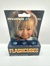 Vtg Sylvania GTE Blue Dot FLASH CUBES 3 Cubes / 12 Flashes Camera Bulbs NOS