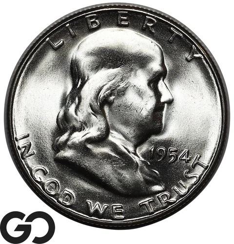 1954-S Franklin Half Dollar, Full Bell Lines, Superb Gem BU++