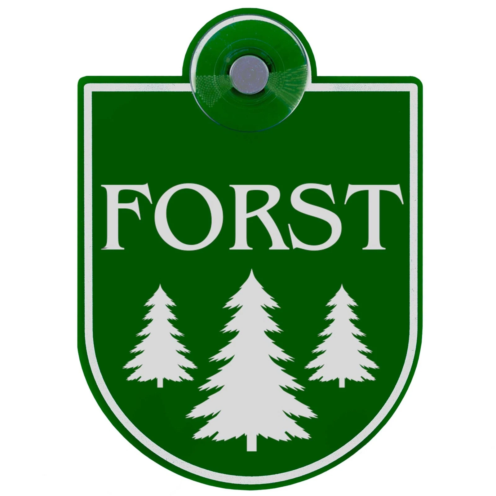 Saugnapfschild Schild "Forst" für Autoscheiben Befestigung 90x125mm
