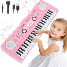 Teclado de piano rosa de 49 teclas juguete para niña de 3 años regalo de cumpleaños niños teclado...