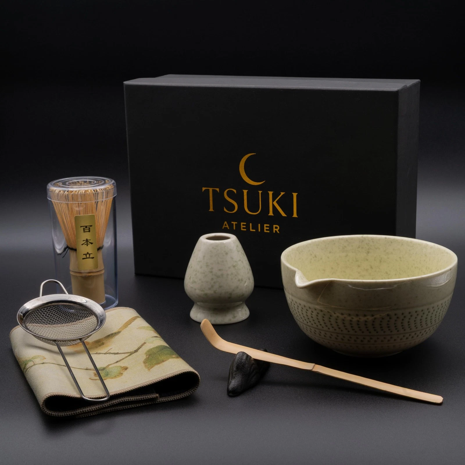 7-Piece Matcha Whisk Set – Ceramic Bowl Bamboo Whisk & Holder Scoop Sifter ...