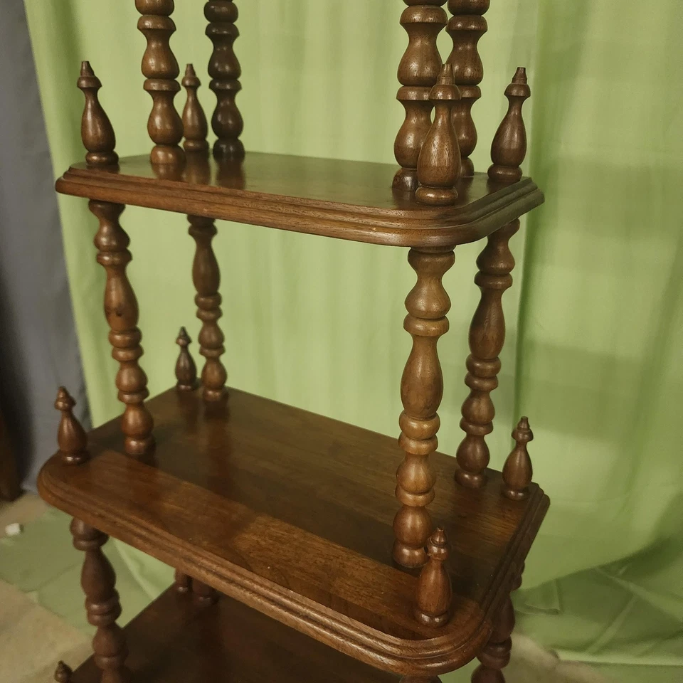 Деревянная витрина Etagere Whatnot 5-уровневые наконечники для шпинделя антикварные высокие - Изображение 3 из 4