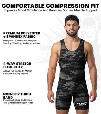 Exxact Sports Digital Camouflage Men's Wrestling Singlets