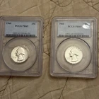 Lot of 2 1960 Washington Quarter Proof PCGS PR65 Consecutive Certs Silver Coins