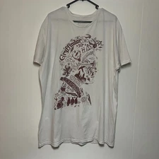 Harry Potter Unisex Gryfindor T-Shirt White Size XL Graphic graffiti face print