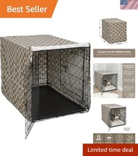 XL Dog Crate Cover With Teflon Fabric Protector, Poly-Cotton Privacy Kennel C...
