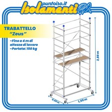 Trabattello Marchetti 20694 Zeus Alluminio 1,55x0,60 m H3,60 m