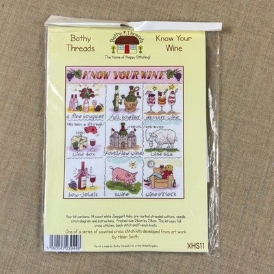 Bothy Threads Know Your Wine Cross Stitch Kit Counted Needlework New Sealed