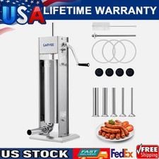 3L/5L/7L Manual Sausage Stuffer 304 Stainless Steel Sausage Maker w/ 2-Speed US
