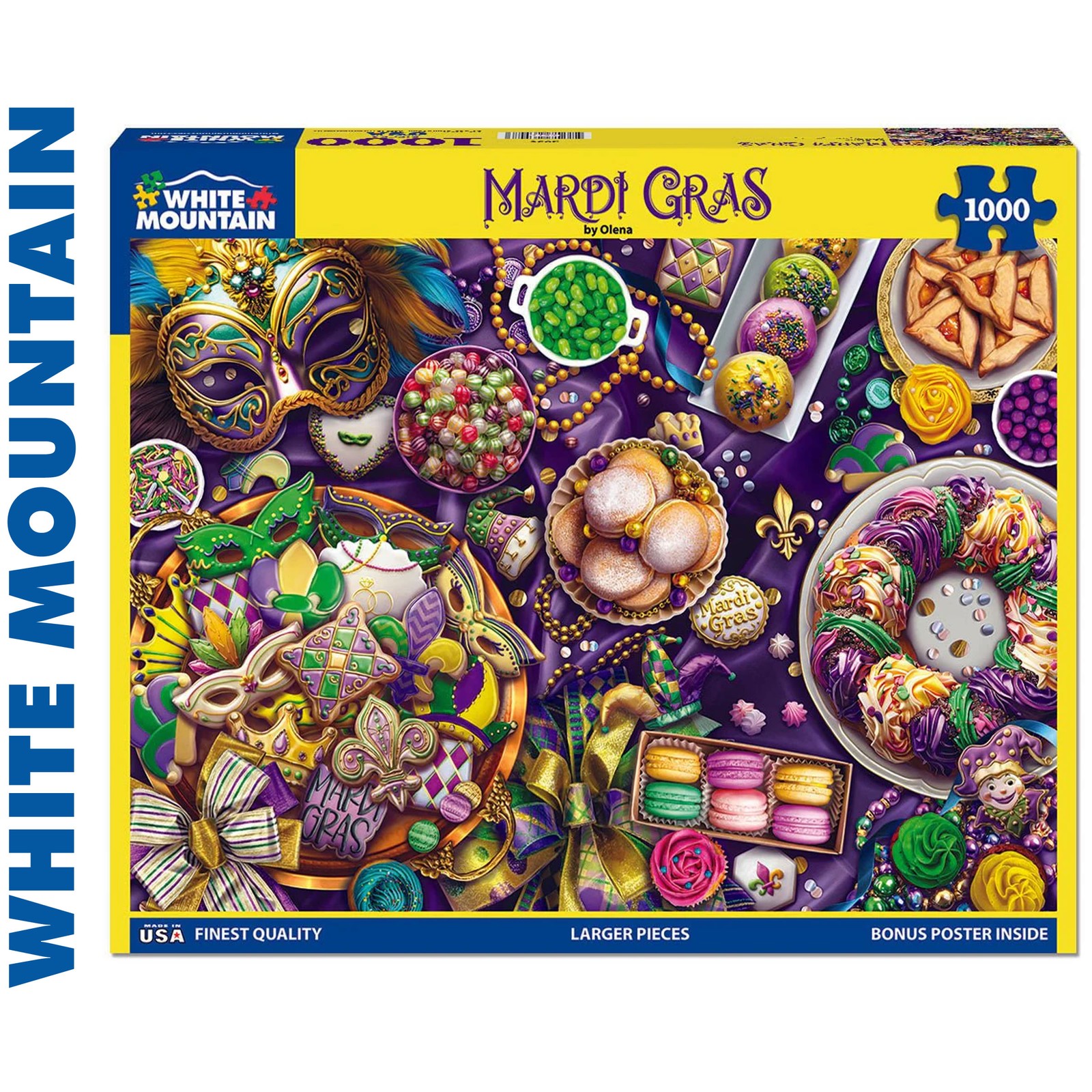 MARDI GRAS 1000 pc super deluxe Jigsaw Puzzle WHITE MOUNTAIN 2036pz