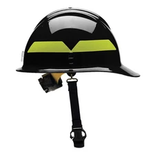 BULLARD FCBKR Fire Helmet,Black,Thermoplastic 13W822