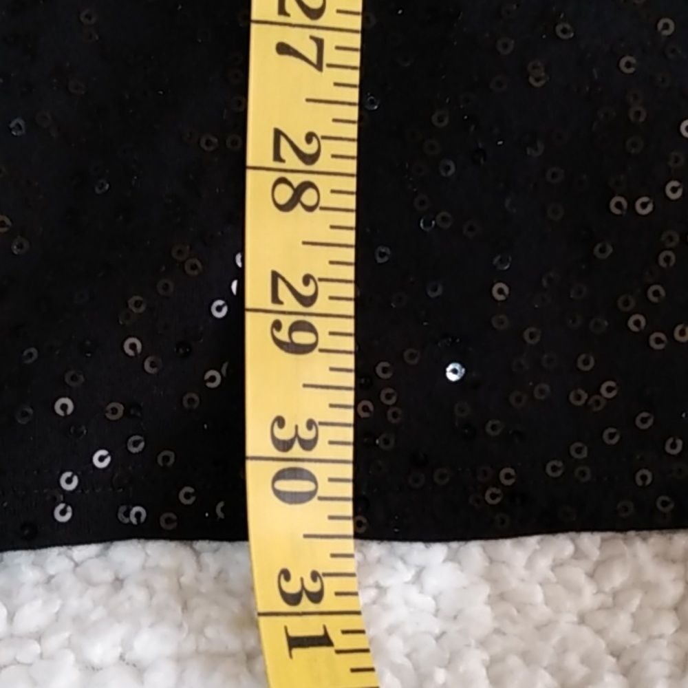 Black sequin mini Express dreamweight cotton dress - image 8