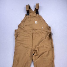 Carhartt FR Bib Overalls Mens 44x34 Brown Duck Flame Resistant HRC2 NFPA 2112