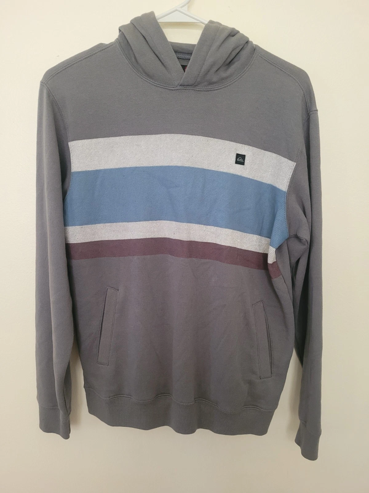 New Quiksilver Kershaw Pullover Hoodie Jacket Youth Fleece Boy M 12 Surf Skate