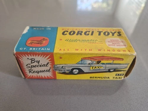 Corgi Toys# 430 Bermuda Taxi Original Empty Box.