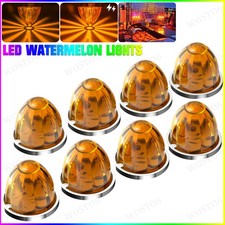 8x Led Watermelon Lights Amber Clearance Truck Trailer Turn Signal Light 3.5inch 8x Led Watermelon Lights Amber Clearance Truck Trailer Turn Signal Light 3.5inch