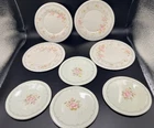 Vintage Ohio Art Tin Toy Kitchen Plates Pfaltzgraff Tea Rose Children's Play Set
