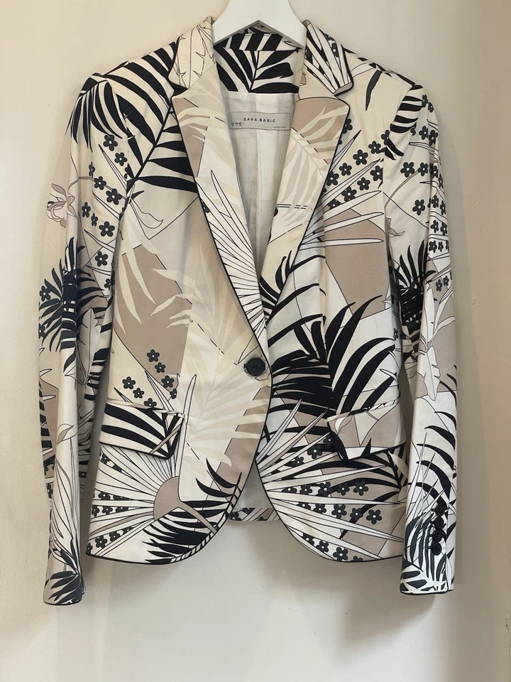 Zara Floral Design Blazer Jacket Size S Fully Lined Great Condition - Image 1 of 4