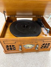 Teknique Wooden Antique Vintage Music System CD, FM/AM Radio, Vinyls & Tapes