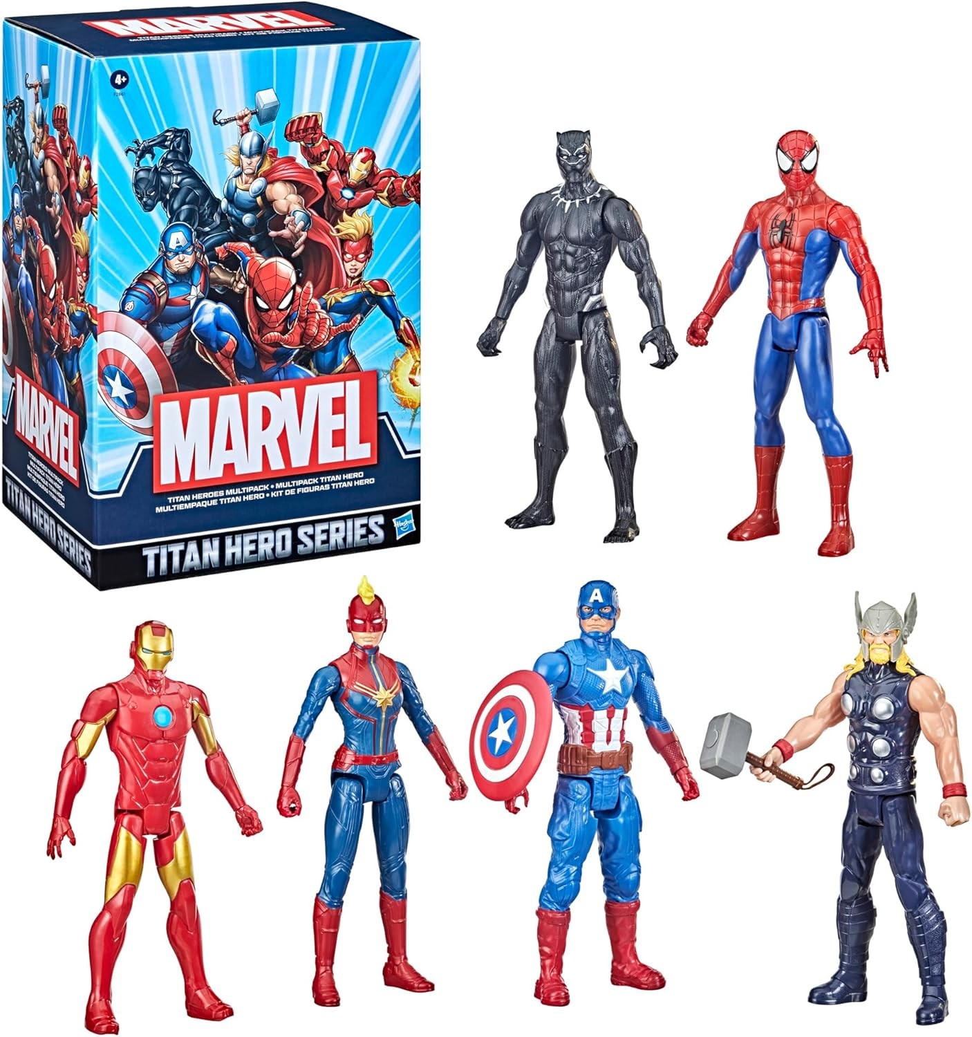 Marvel Titan Hero Series Action Figure Multipack, 6 Action Figures, 12-Inch Toys