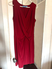 Simply Vera Wang Small Red Sheath Dress Sleeveless Cross Front Wine