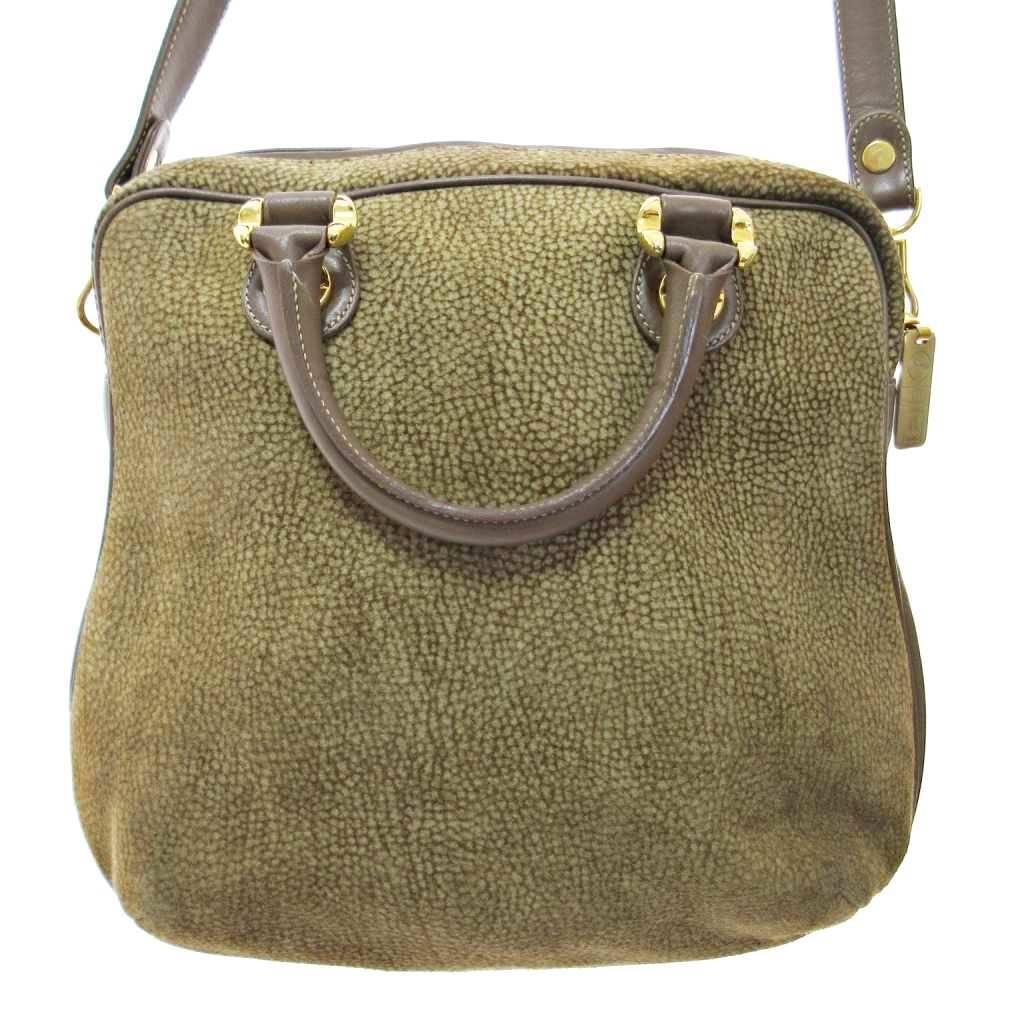 BORBONESE Quail Pattern 2-Way Suede Shoulder Bag … - image 2