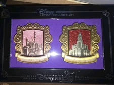 2025 JES WILLIS DISNEY ARTIST COLLECTION 2 SPINNER PIN BOX SET DISNEYLAND DCA 