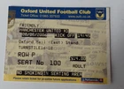 TICKET STUB-OXFORD UNITED V MANCHESTER UNITED- PRE SEASON FRIENDLY-2006
