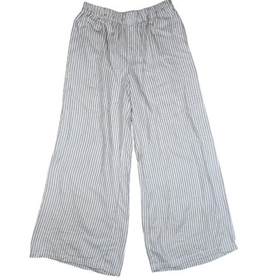Sincerely Jules Pants Wide Leg Striped Elastic Waist Coastal Boho Size L