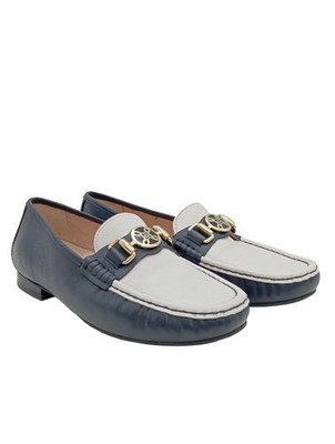 ARA Mokassins Damen Schuhe Gr. DE 37 blau-weiß Casual-Look