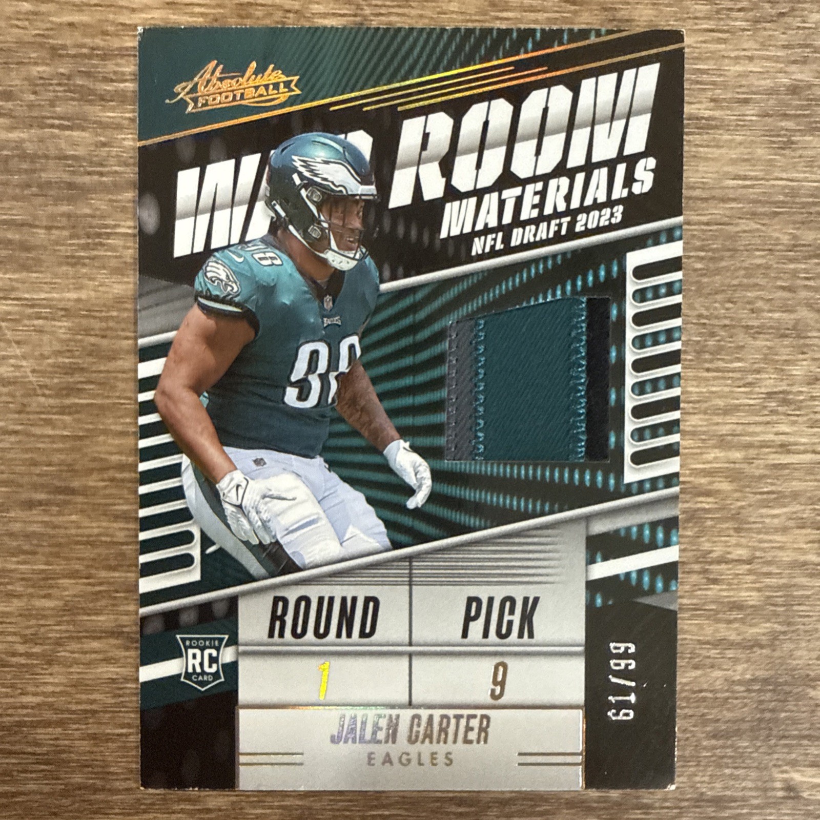 Jalen Carter Panini Absolute War Room Materials #WRJC Gold