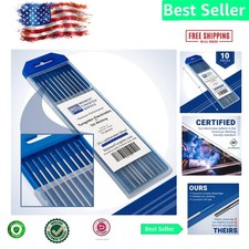 Reliable 10-Pack Blue 1/16" TIG Electrodes - 2% Lanthanated for All Alloys