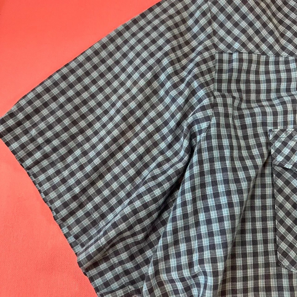 Camisa Western Vintage Años 90 Wrangler Perla A Presión Cuadros Manga Corta Camisa Abotonada Foto 3 de 4