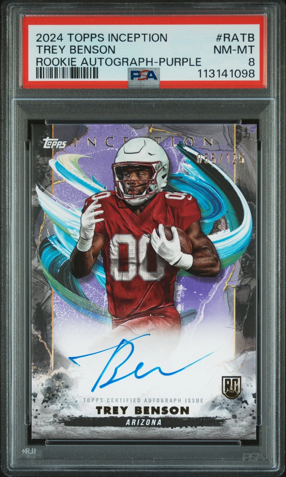 Trey Benson Topps Inception Rookie Autographs #RATB Purple