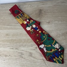 Peanuts Merry Christmas Charlie Brown 100 Silk Neck Tie Vintage Made In USA