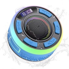 IPX7 Waterproof Shower Bluetooth Speaker, Portable Small Speaker Sea Blue