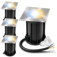 4X Boqu Boden AußEnleuchten Mit Led GU10 6W Drei Lichtfarben Warm Neutral Kalt