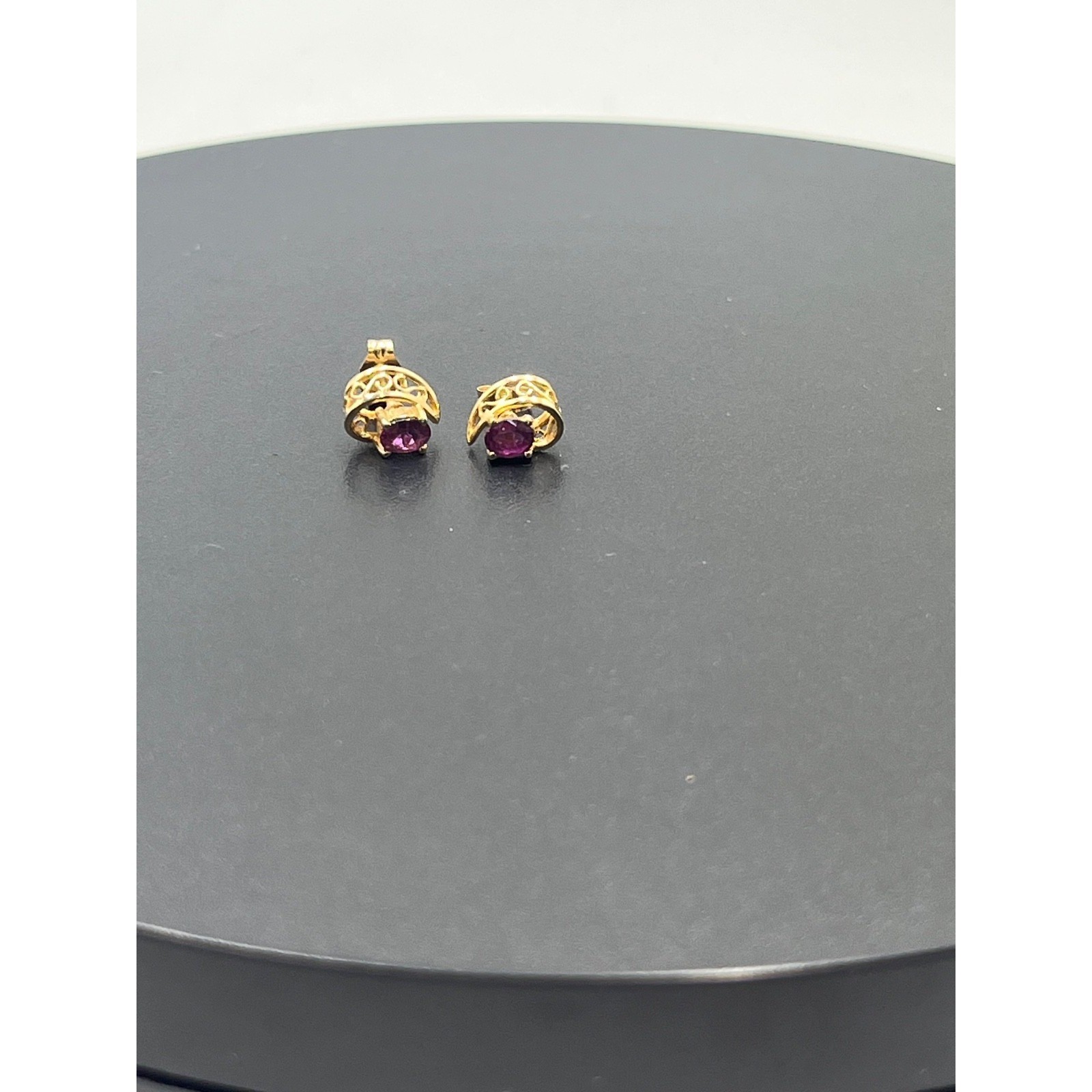 14k Solid Yellow Gold Genuine Oval Ruby Filigree … - image 11