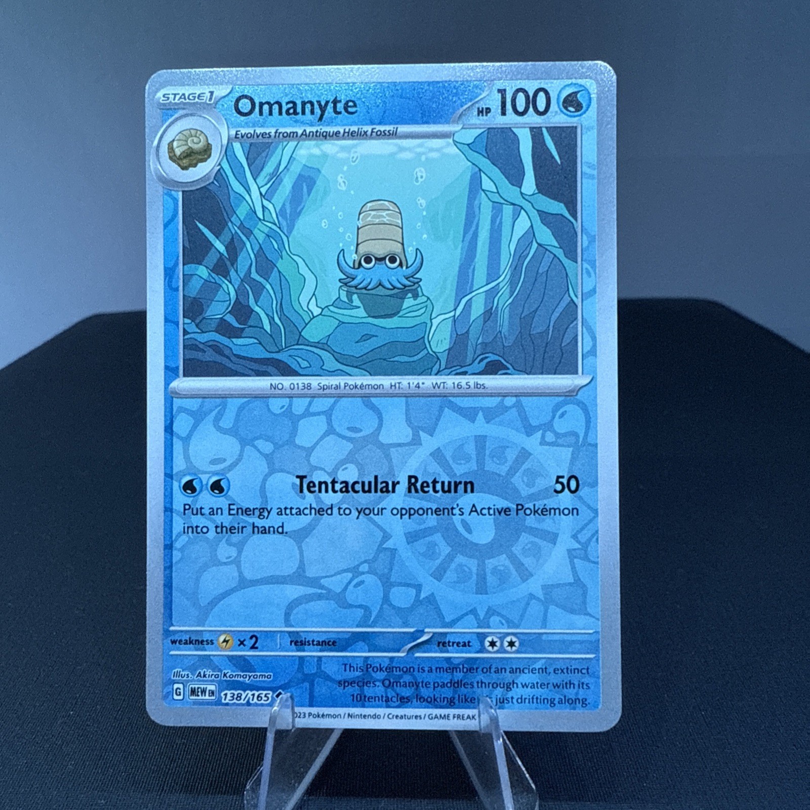 Omanyte Reverse Holo NM 138/165 Scarlet & Violet 151 Pokemon Card