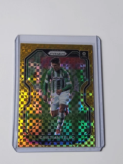 Panini Chronicles Soccer 2020 Cristian Tello Real Betis Prizm Gold Power SP