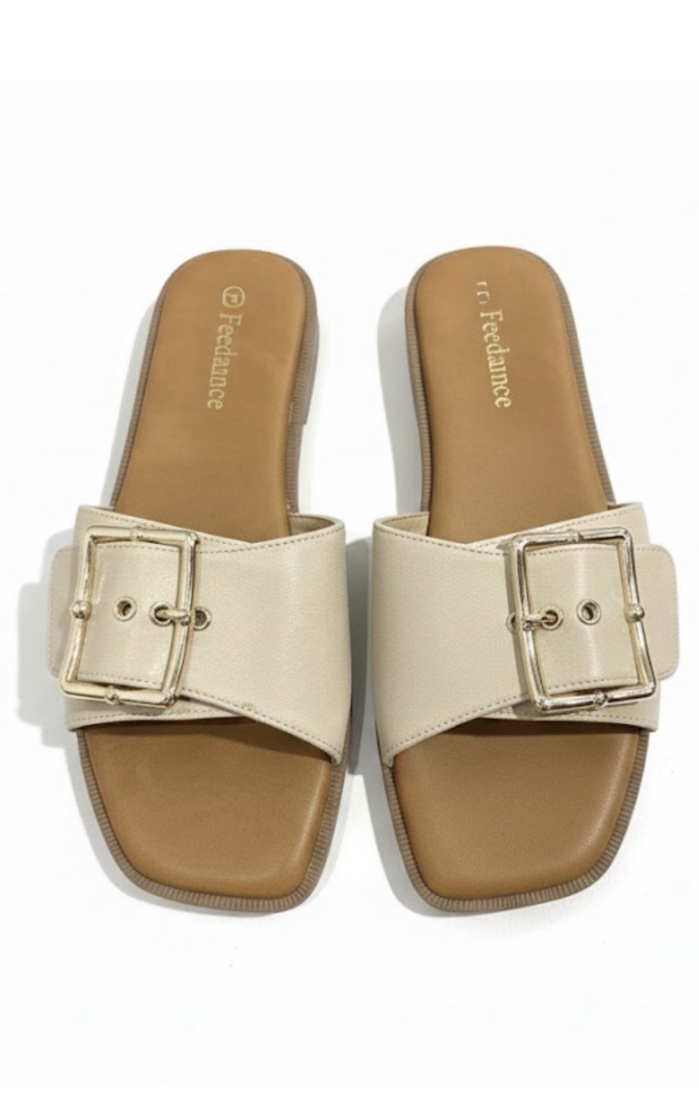 Slide Sandals for  Women’s Casual Tan Flat Open Toe Comfortable Fit Size 11